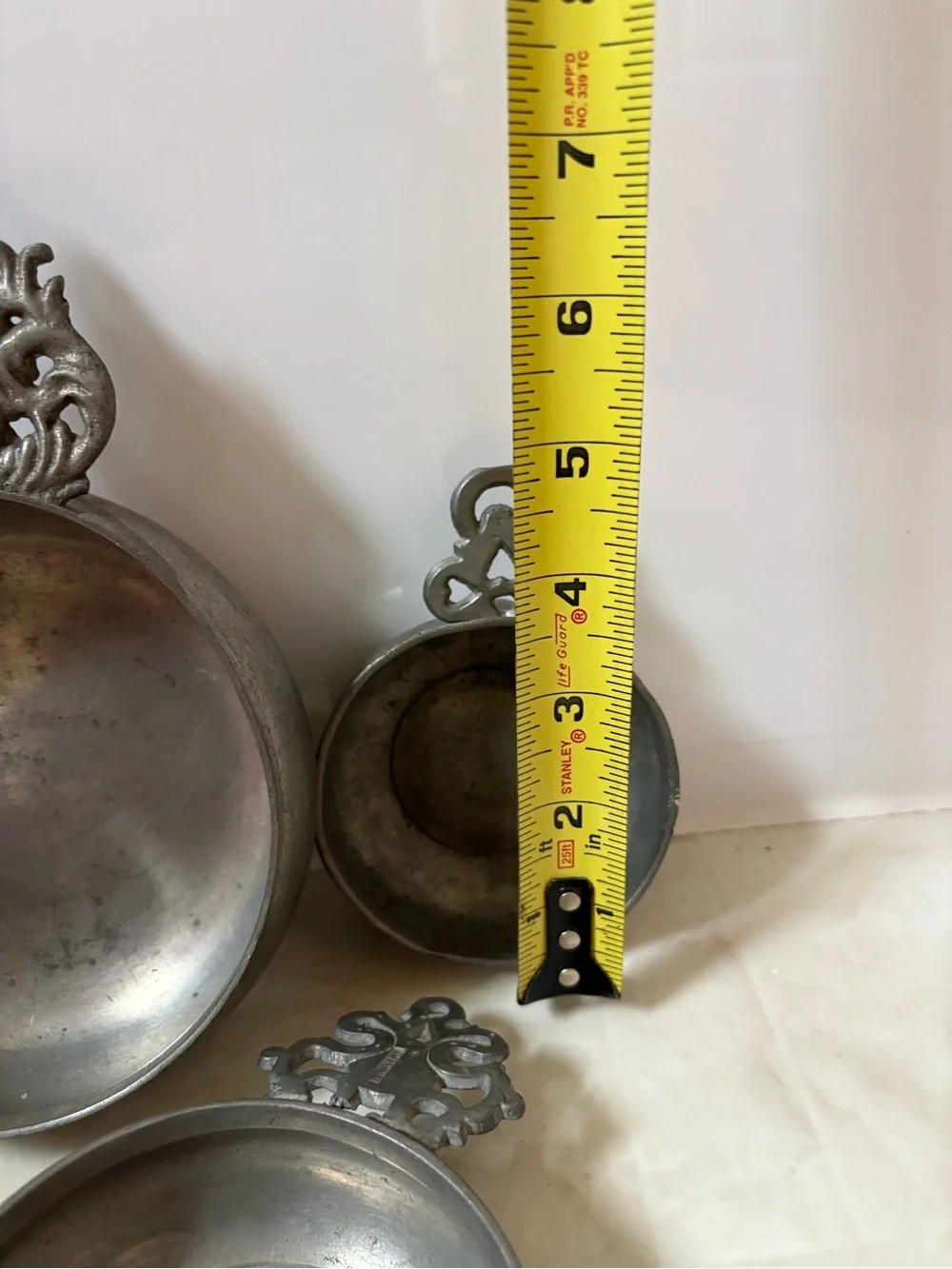 Vintage Pewter Serving Porringers Set
